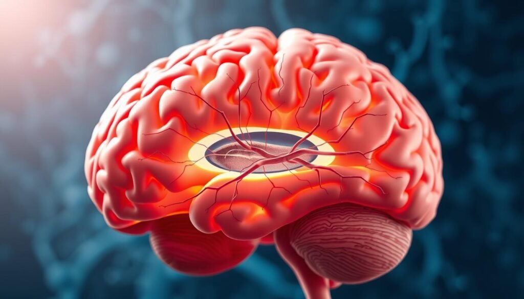 Detailed anatomical cross-section of the human brain, showcasing the key neural structures and pathways involved in appetite regulation. Vibrant, high-resolution image with a scientific, clinical aesthetic. The foreground displays the hypothalamus, amygdala, and frontal cortex, with the limbic system and reward pathways in the middle ground. The background features intricate neuron networks, synapses, and neurochemical signaling. Illuminated by soft, directional lighting to emphasize the complexity and interconnectivity of the brain's appetite control mechanisms. Captured with a macro lens for maximum detail and clarity, presented in a clean, minimalist style to facilitate medical and educational use. Detailed anatomical cross-section of the human brain, showcasing the key neural structures and pathways involved in appetite regulation. Vibrant, high-resolution image with a scientific, clinical aesthetic. The foreground displays the hypothalamus, amygdala, and frontal cortex, with the limbic system and reward pathways in the middle ground. The background features intricate neuron networks, synapses, and neurochemical signaling. Illuminated by soft, directional lighting to emphasize the complexity and interconnectivity of the brain's appetite control mechanisms. Captured with a macro lens for maximum detail and clarity, presented in a clean, minimalist style to facilitate medical and educational use.